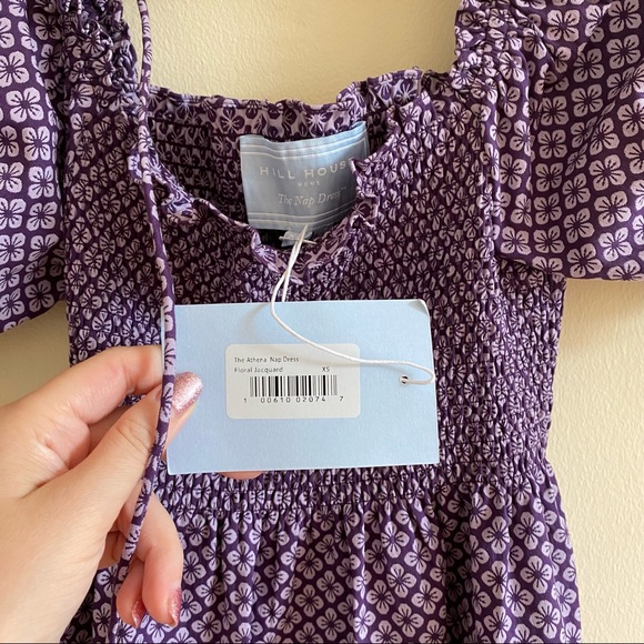 Hill House Athena Plum Purple Floral Jacquard - XS - NWT - Picture 2 of 6